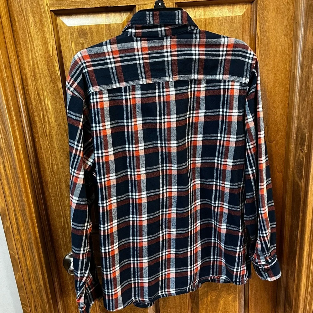 Men’s Red Head Flannel LT Orange Blue - Picture 3 of 3